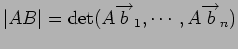 $ \vert AB\vert = \det(A{\overrightarrow b}_1,\cdots,A{\overrightarrow b}_n)$